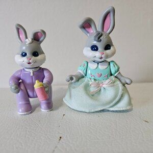 Vintage Fisher Price Play Hide-away-Hollow Treehouse Baby and Mom Figures